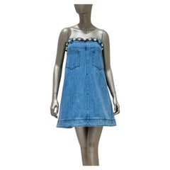 Chanel 2013 Strapless Denim Pearl Belt Dress with Sz. 38