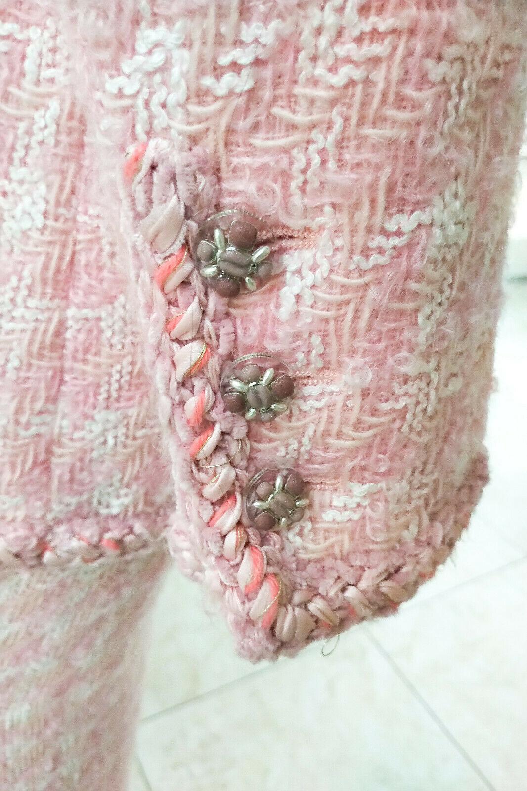 Women's Chanel 2014 14K Pink Supermarket Fantasy Tweed Jacket & Skirt Suit FR 44/ US 10