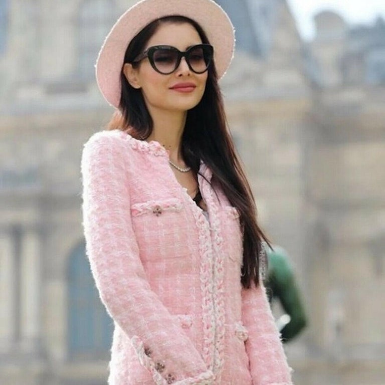 Tweed short vest Chanel Pink size 44 FR in Tweed - 24298914