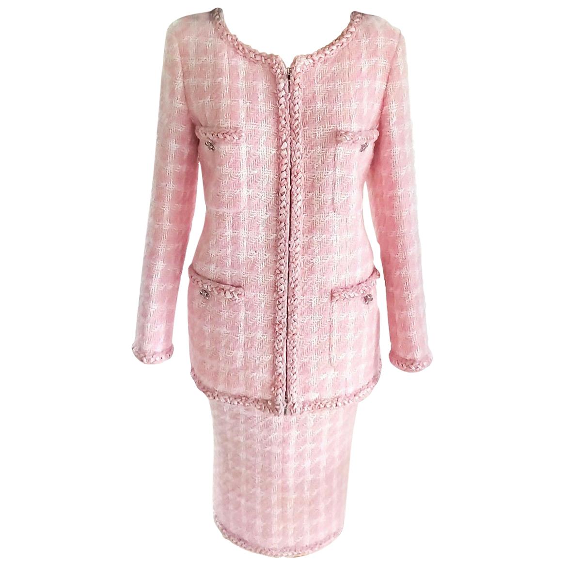 Chanel 2014 14K Pink Supermarket Fantasy Tweed Jacket & Skirt Suit FR 44/ US 10
