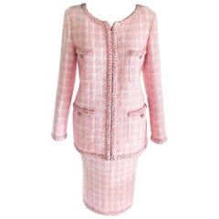 Chanel 2014 14K Pink Supermarket Fantasy Tweed Jacket and Skirt Suit FR ...