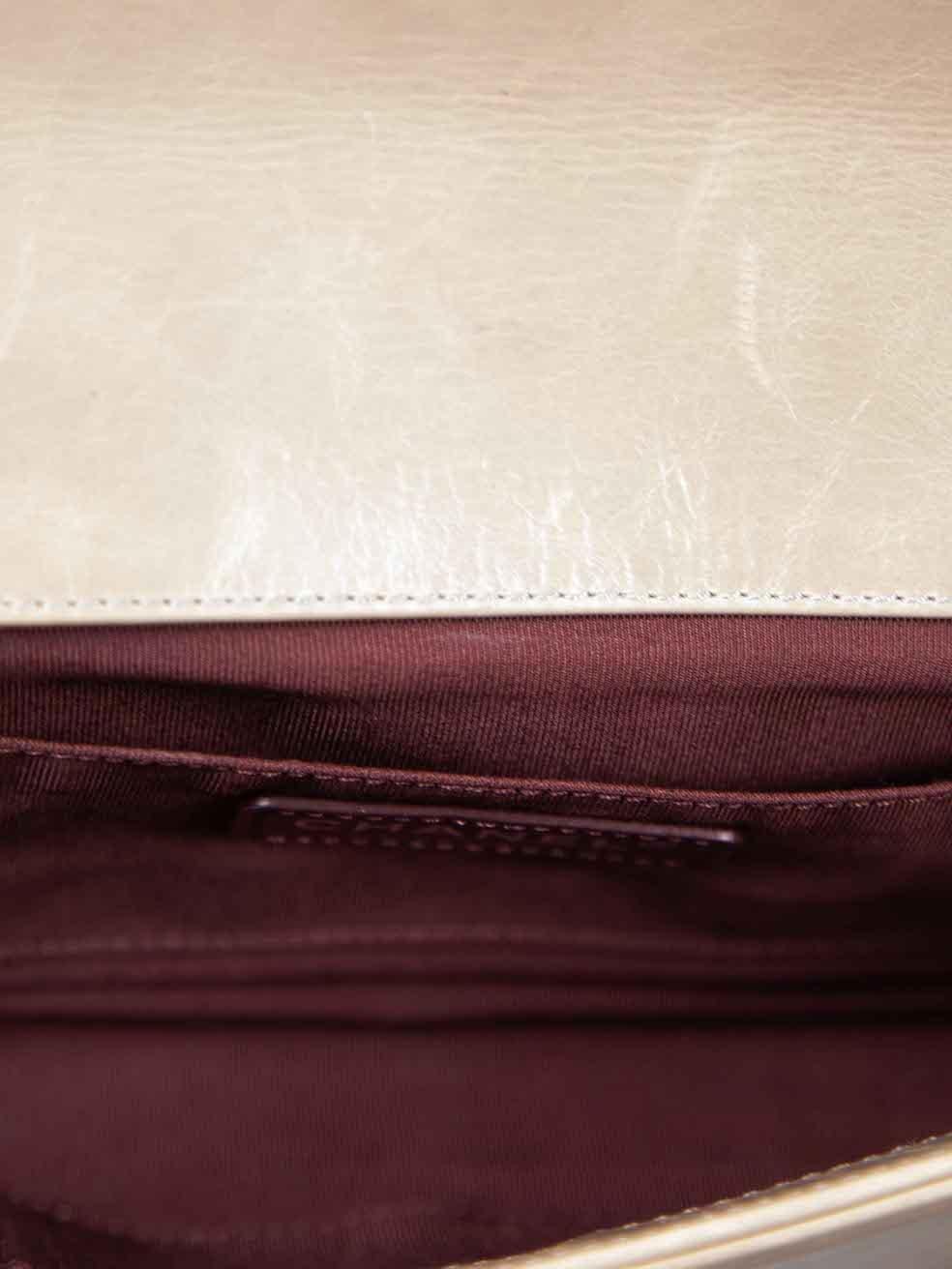 Chanel 2014-2015 Beige Leather Long Boy Bag 2