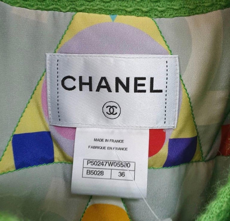 Chanel 2014-2015 Oversize Apple Green Wool Coat For Sale at 