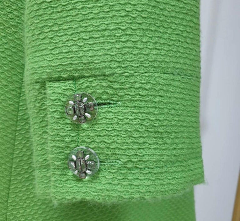 Chanel 2014-2015 Oversize Apple Green Wool Coat For Sale at 