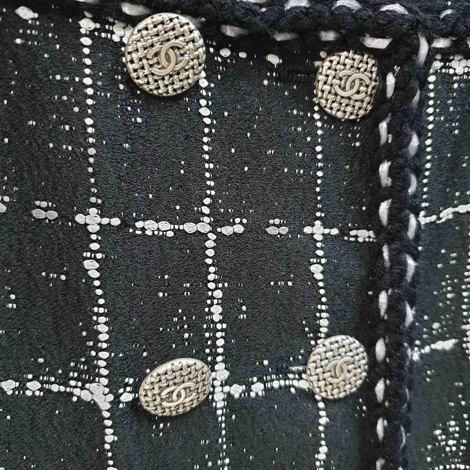 Women's Chanel 2014 Black and White Tweed Jacket