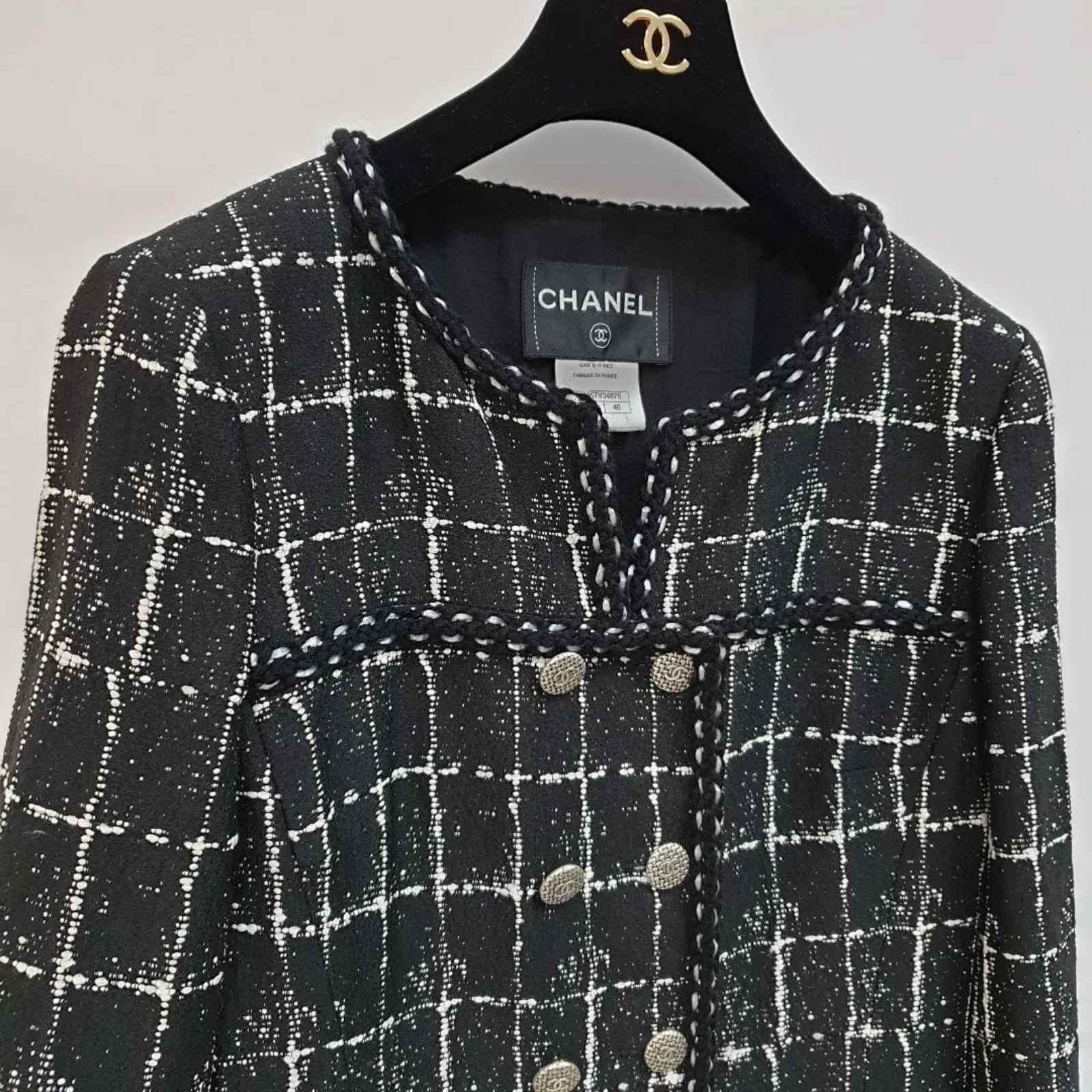 Chanel 2014 Black and White Tweed Jacket 1