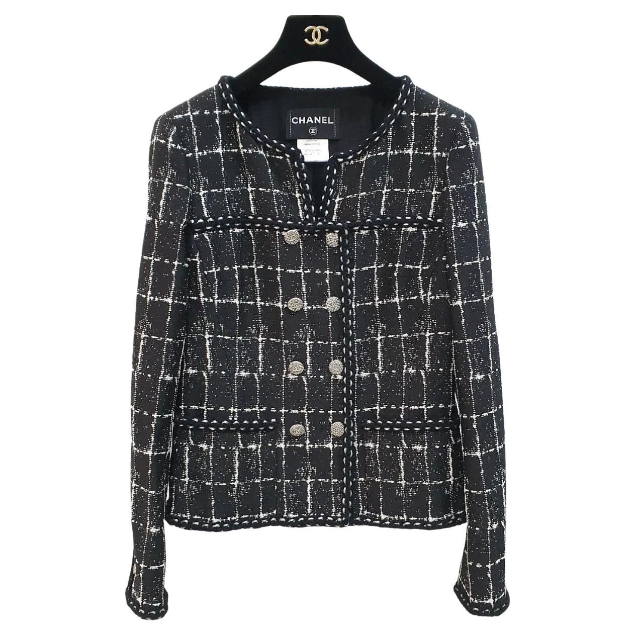 Chanel 2014 Black and White Tweed Jacket
