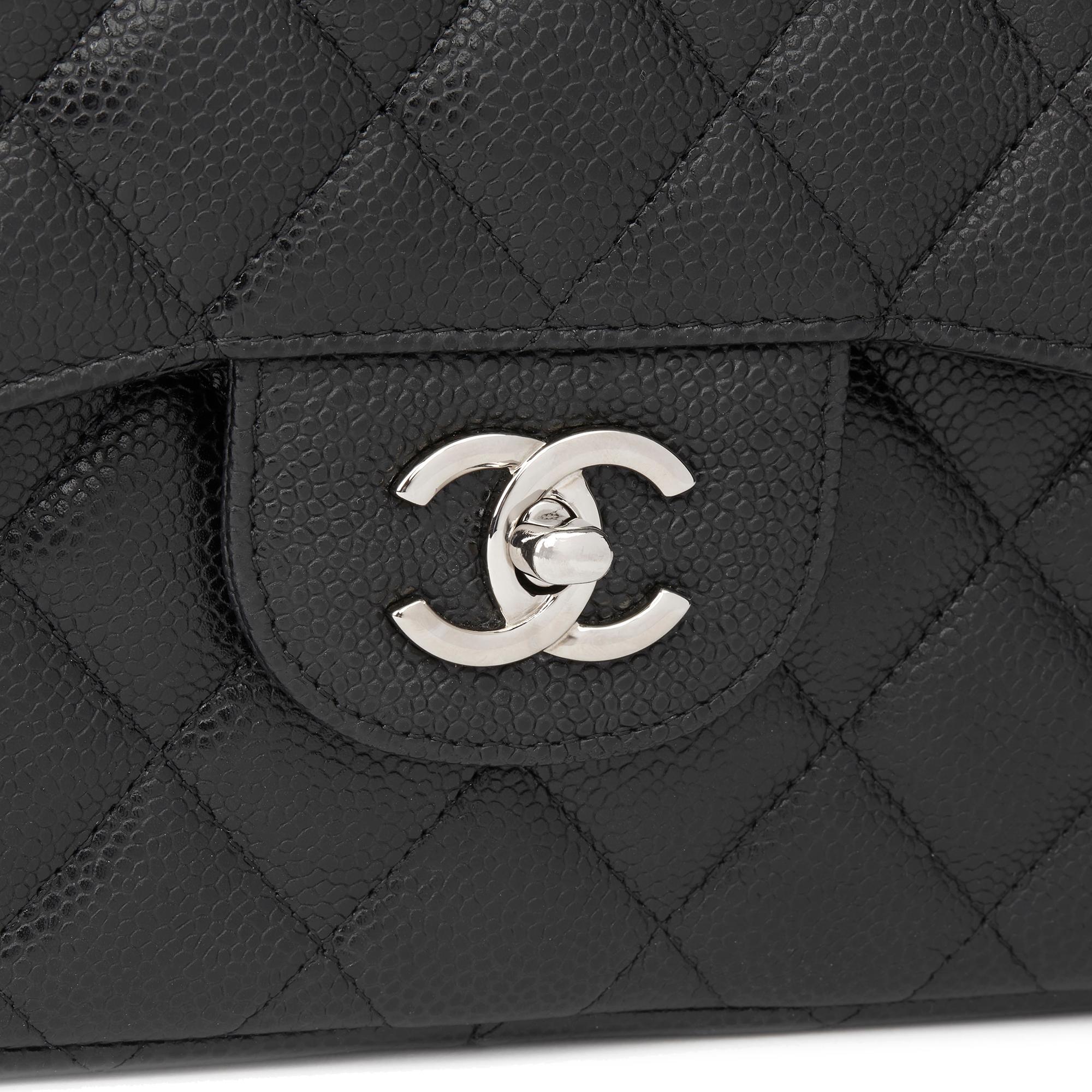 Chanel 2014 Black Quilted Caviar Leather Jumbo Classic Double Flap Bag 3