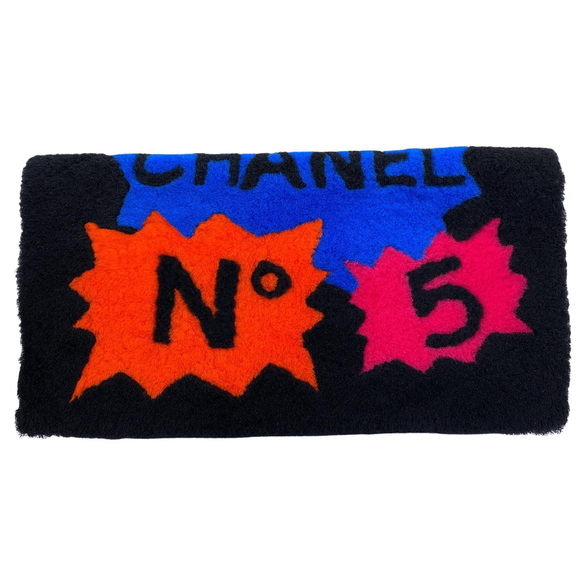 Chanel 2014 Black Supermarket Shearling Giant Clutch Bag SHW Comic 68596 For Sale