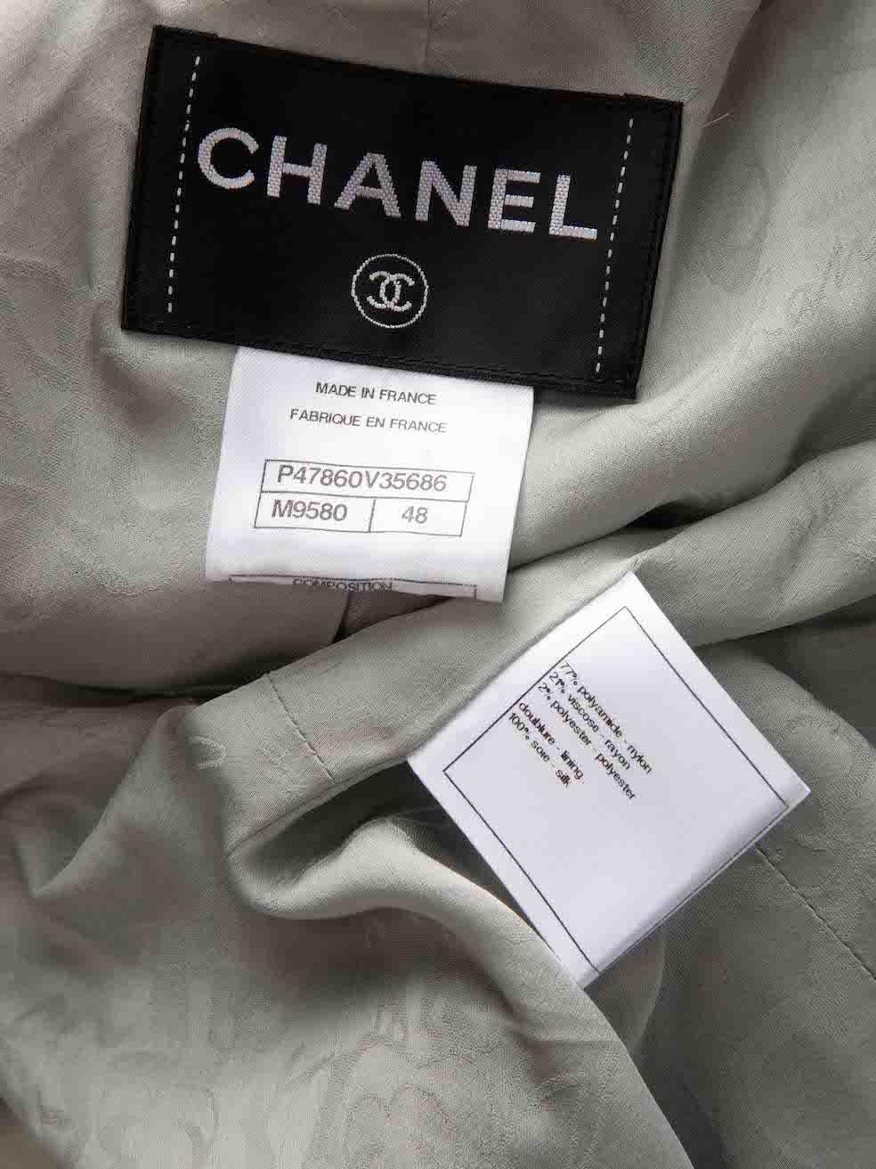 Women's Chanel 2014 Black Tweed Double Breasted Jacket Size 4XL For Sale