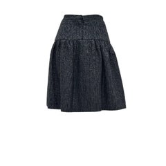 Jupe mi-longue en tweed noir CHANEL 2014 - Taille 36FR