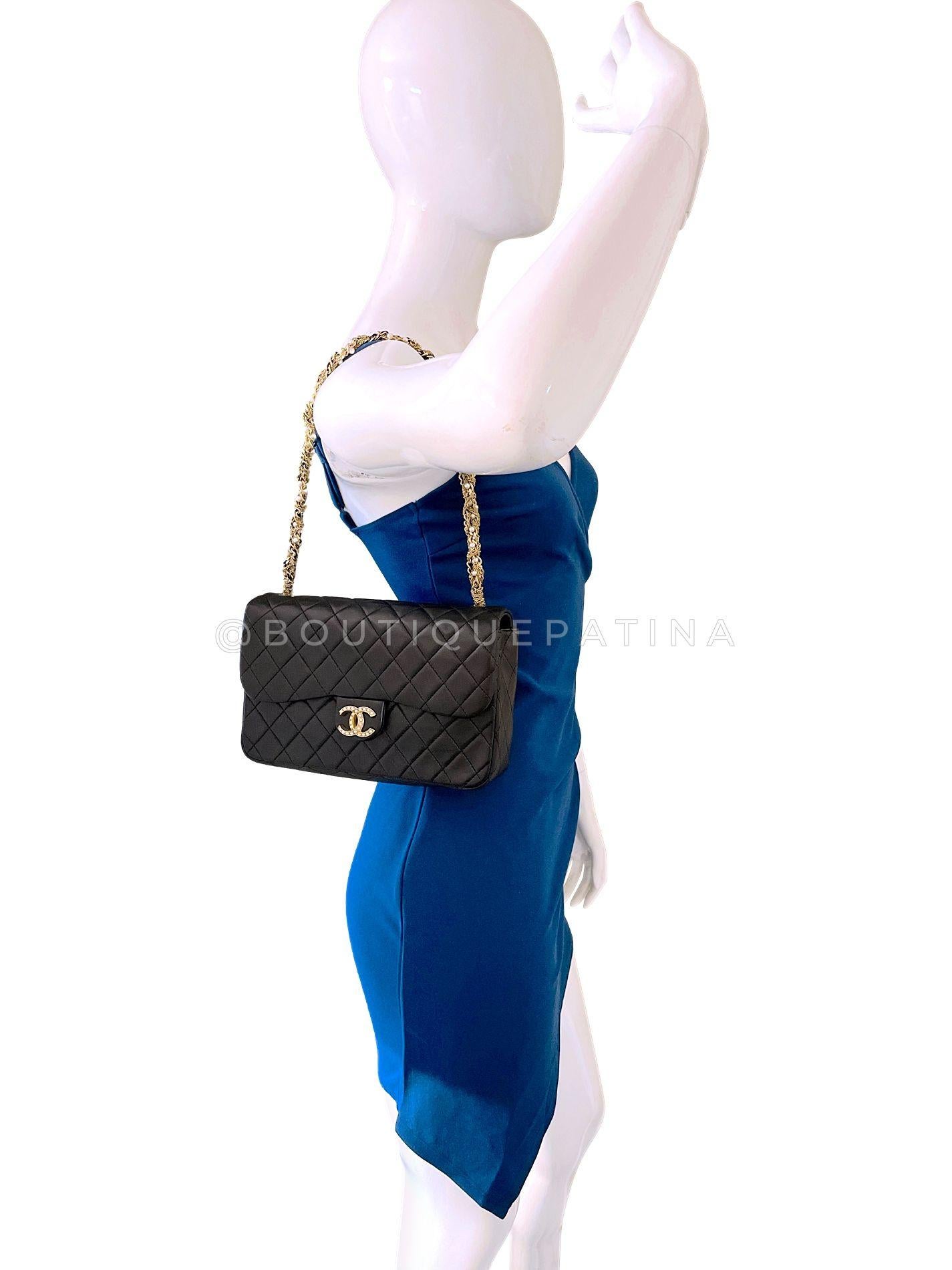 Chanel 2014 Borsa Westminster nera con patta intrecciata GHW 68911 in vendita 8