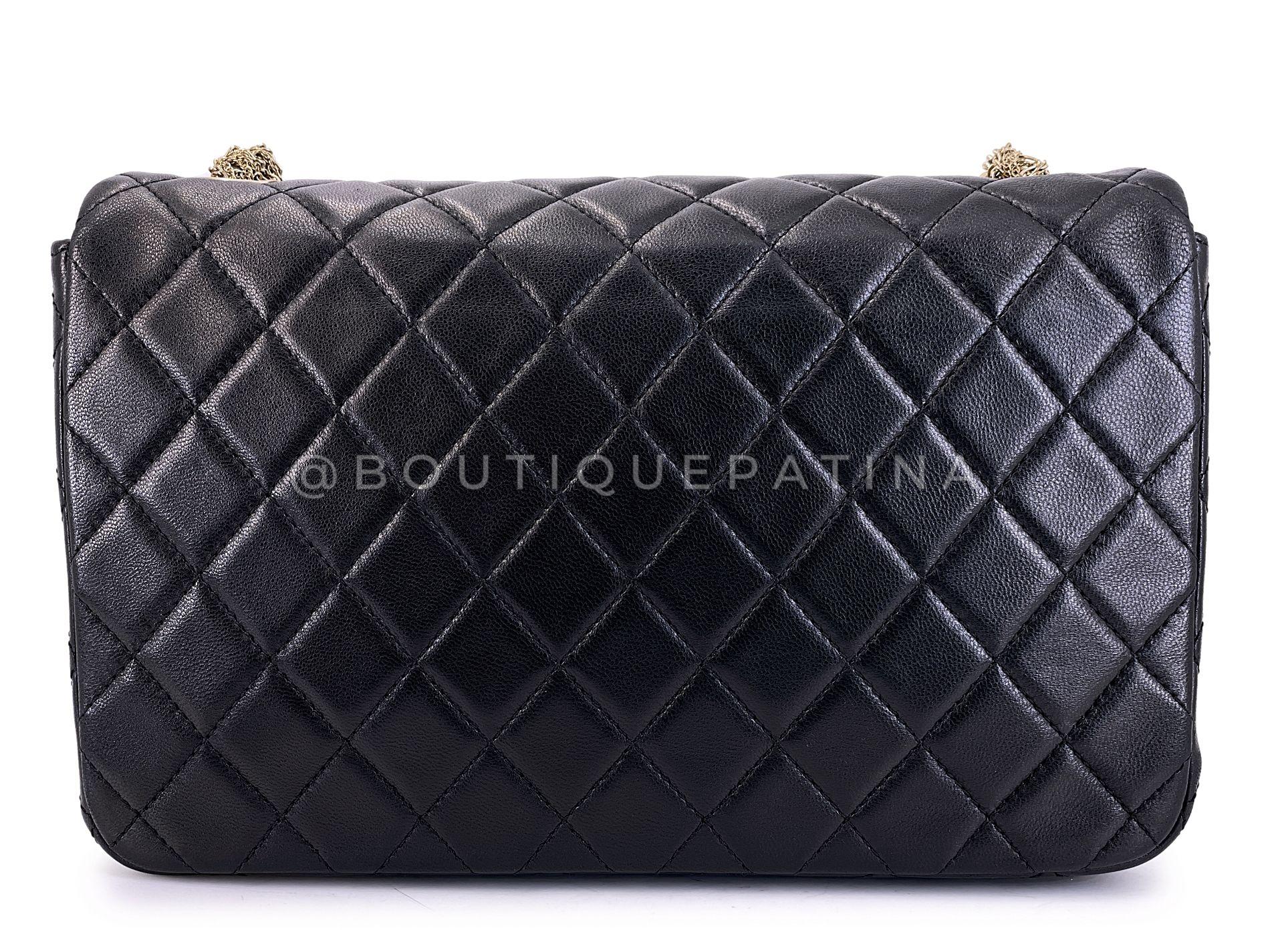 Donna Chanel 2014 Borsa Westminster nera con patta intrecciata GHW 68911 in vendita
