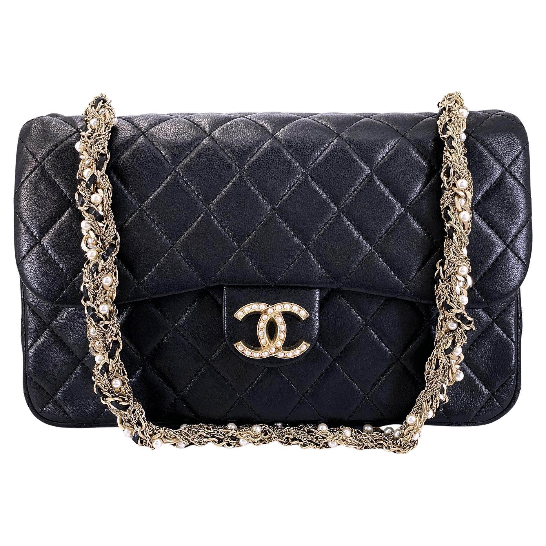 Chanel 2014 Borsa Westminster nera con patta intrecciata GHW 68911