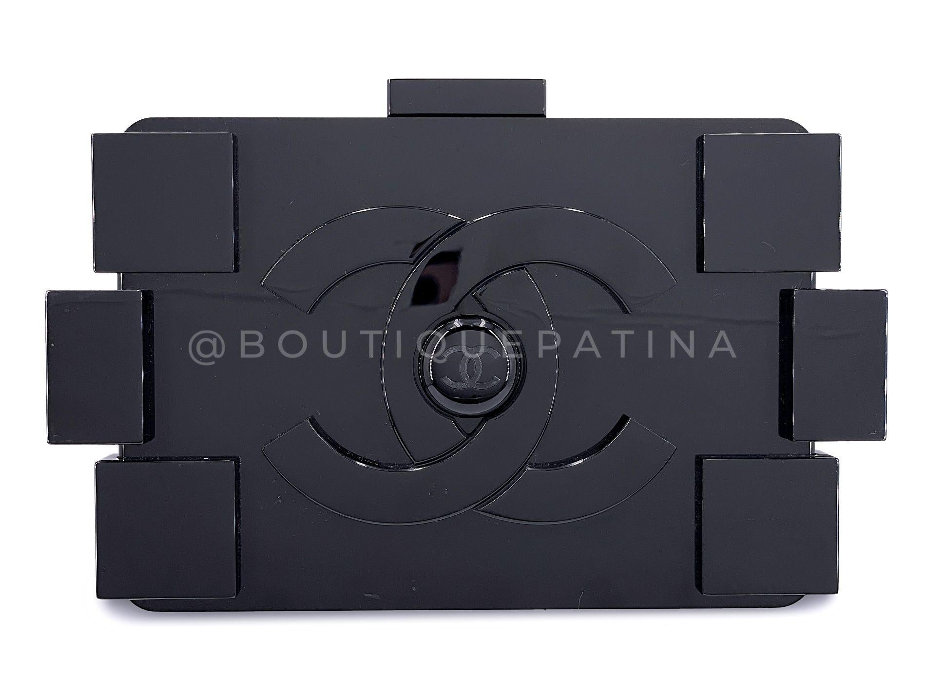 Store item: 67667
Chanel 2014 Boy Brick Barcode Lego Minaudière Clutch Bag Supermarket
All black on one side and a multi-textured striped panel resembling a supermarket item barcode on the other - as part of Lagerfeld's famous 2014 Fall Supermarket