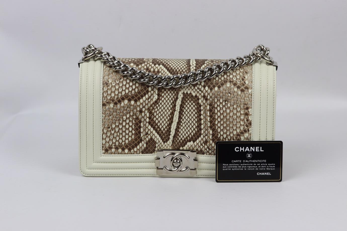 Chanel 2014 Boy Medium Umhängetasche aus Python und Leder im Angebot 6