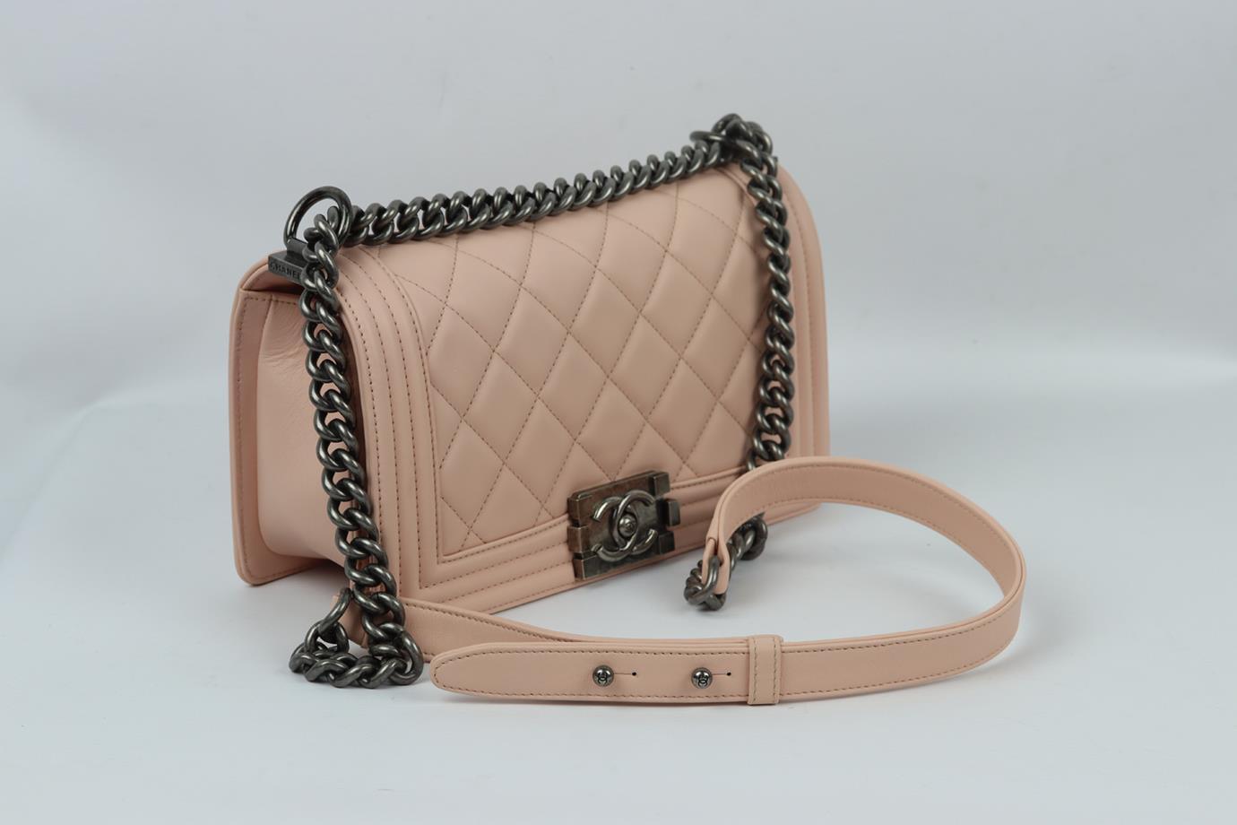 Chanel 2014 Boy Medium Quilted Leather Shoulder Bag For Sale 1
