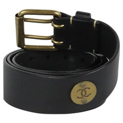 Chanel 2014 Cc Detailed Leather Waist Belt 95