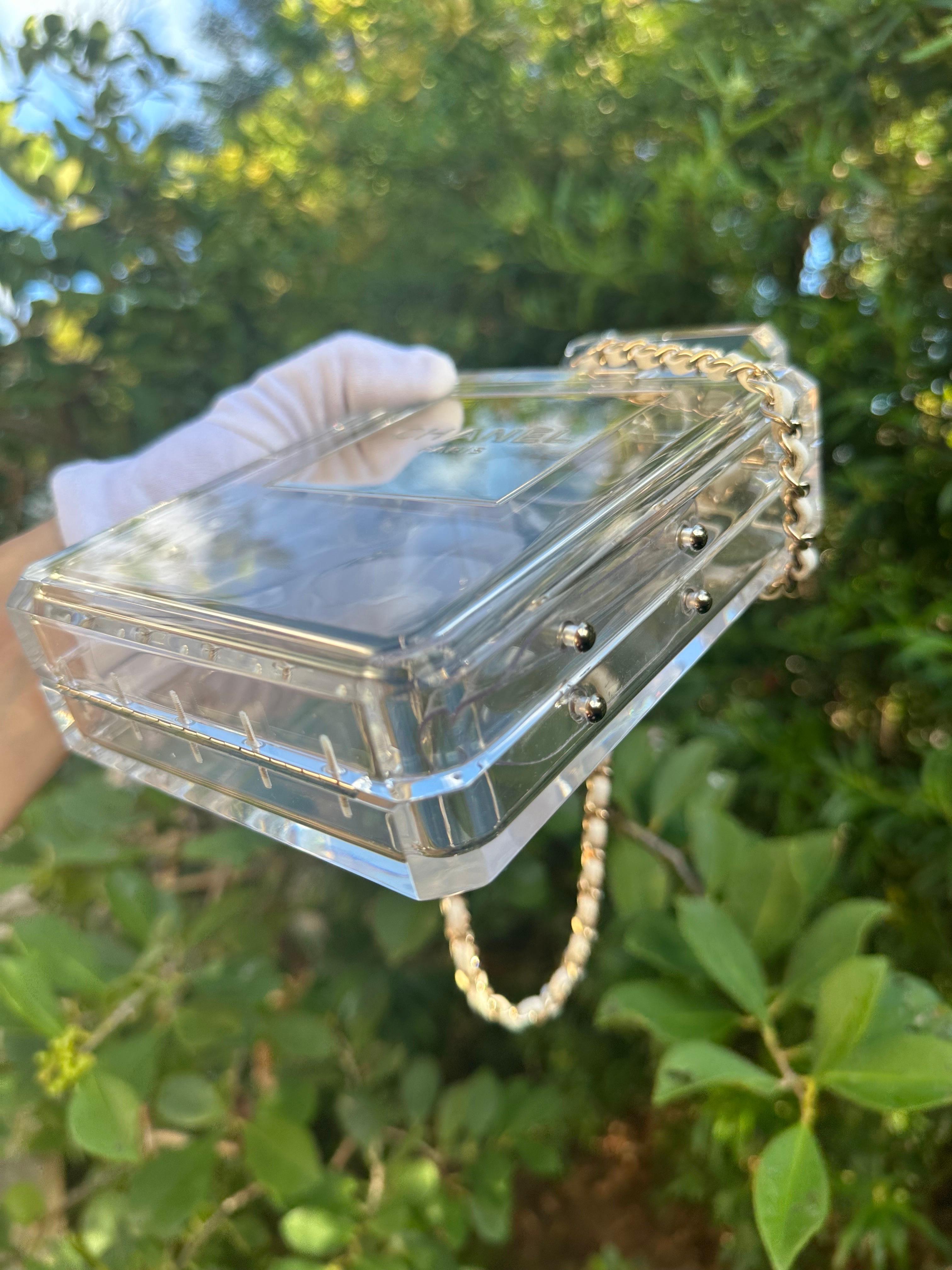 Chanel 2014 Cruise Clear Lucite N°5 Perfume Bottle Clutch 9