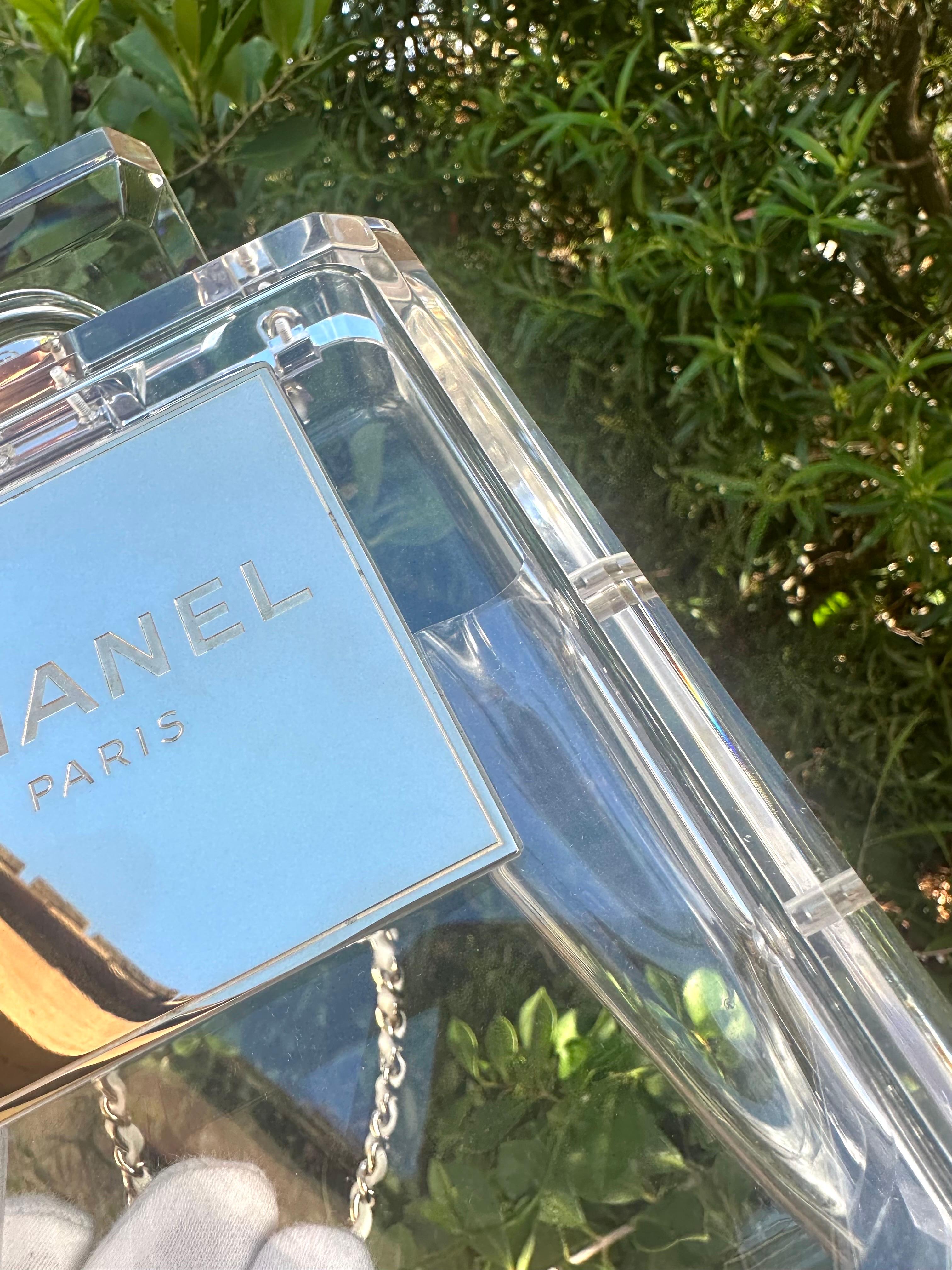 Chanel 2014 Cruise Clear Lucite N°5 Perfume Bottle Clutch (Pochette) 5