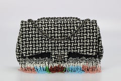 Chanel 2014 Dallas Metiers D'art Fringed Quilted Tweed Shoulder Bag