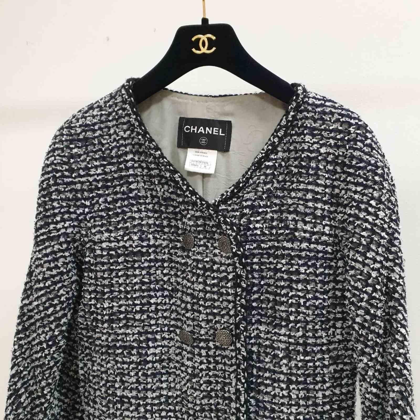 CHANEL 2014 Double Breasted Tweed Jacket  In Good Condition In Krakow, PL