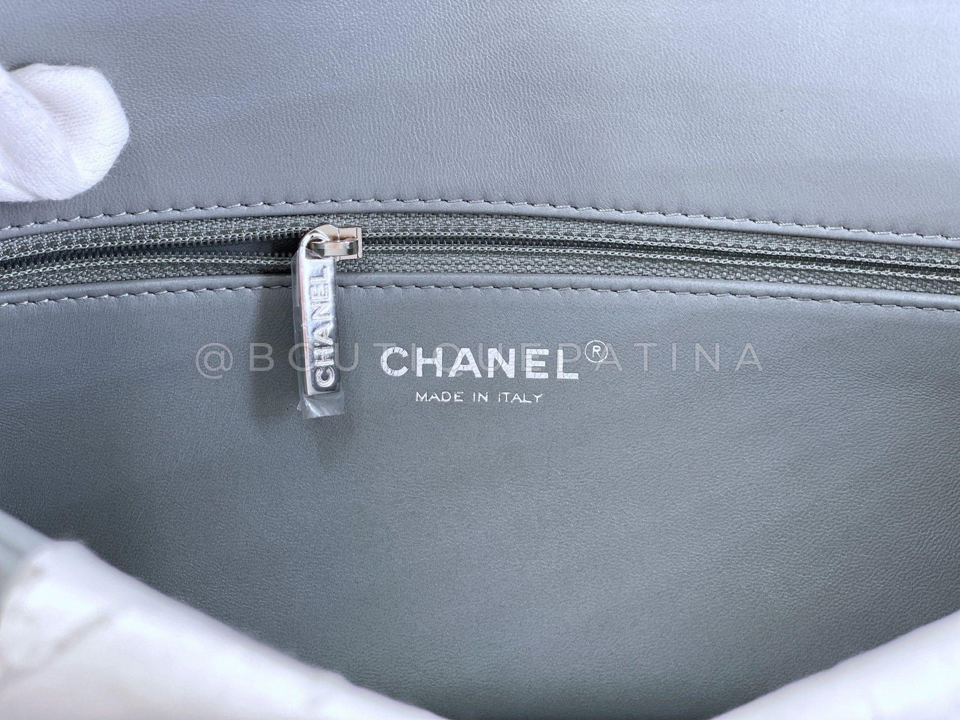 Chanel 2014 Gray Supermarket Comic Multicolor Shearling Flap Bag SHW 68183 For Sale 8