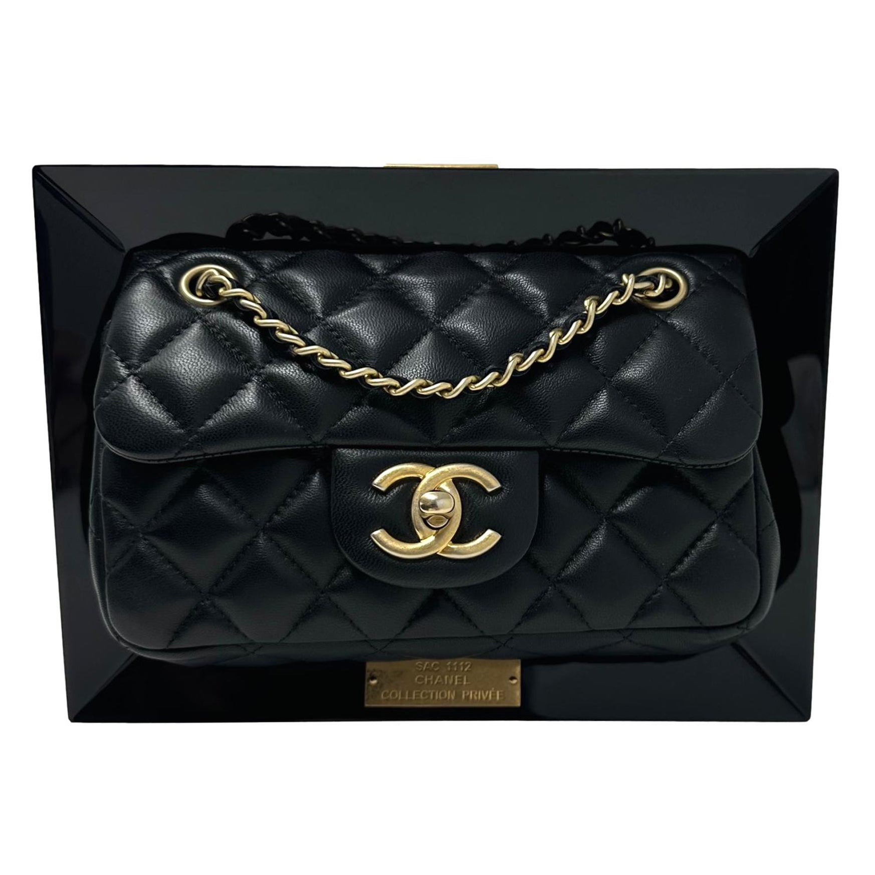 CHANEL 2014 Lambskin & Plexiglass "Collection Privee" Picture Frame Minaudière For Sale
