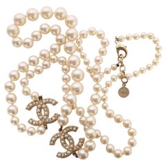 Chanel 2014 Light Gold Pearl CC 100th Anniversary Necklace, France