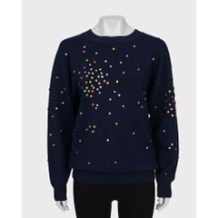 Chanel 2014 Luxurious Blue Cashmere Sweater Sz.36