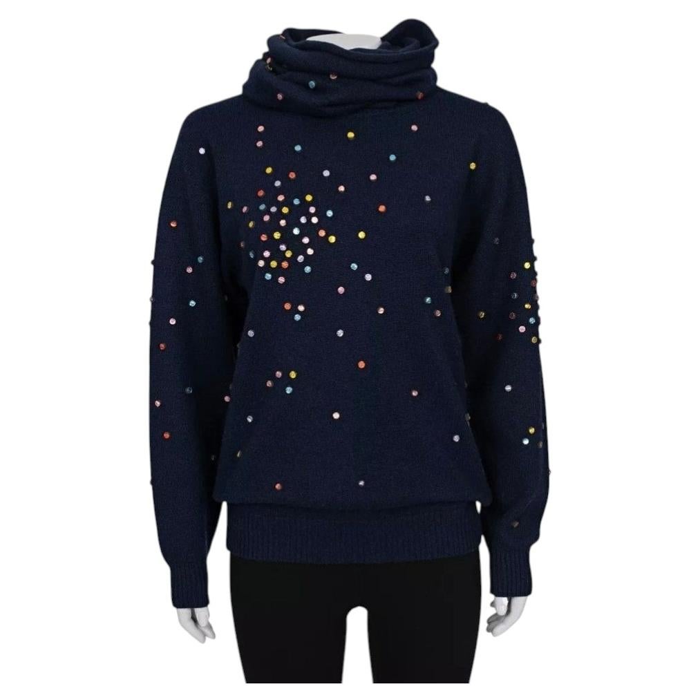 Jersey de cachemira azul de lujo de Chanel, 2014, talla 36