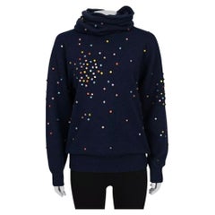 Chanel 2014 – Luxuriöser blauer Kaschmirpullover, Größe 36