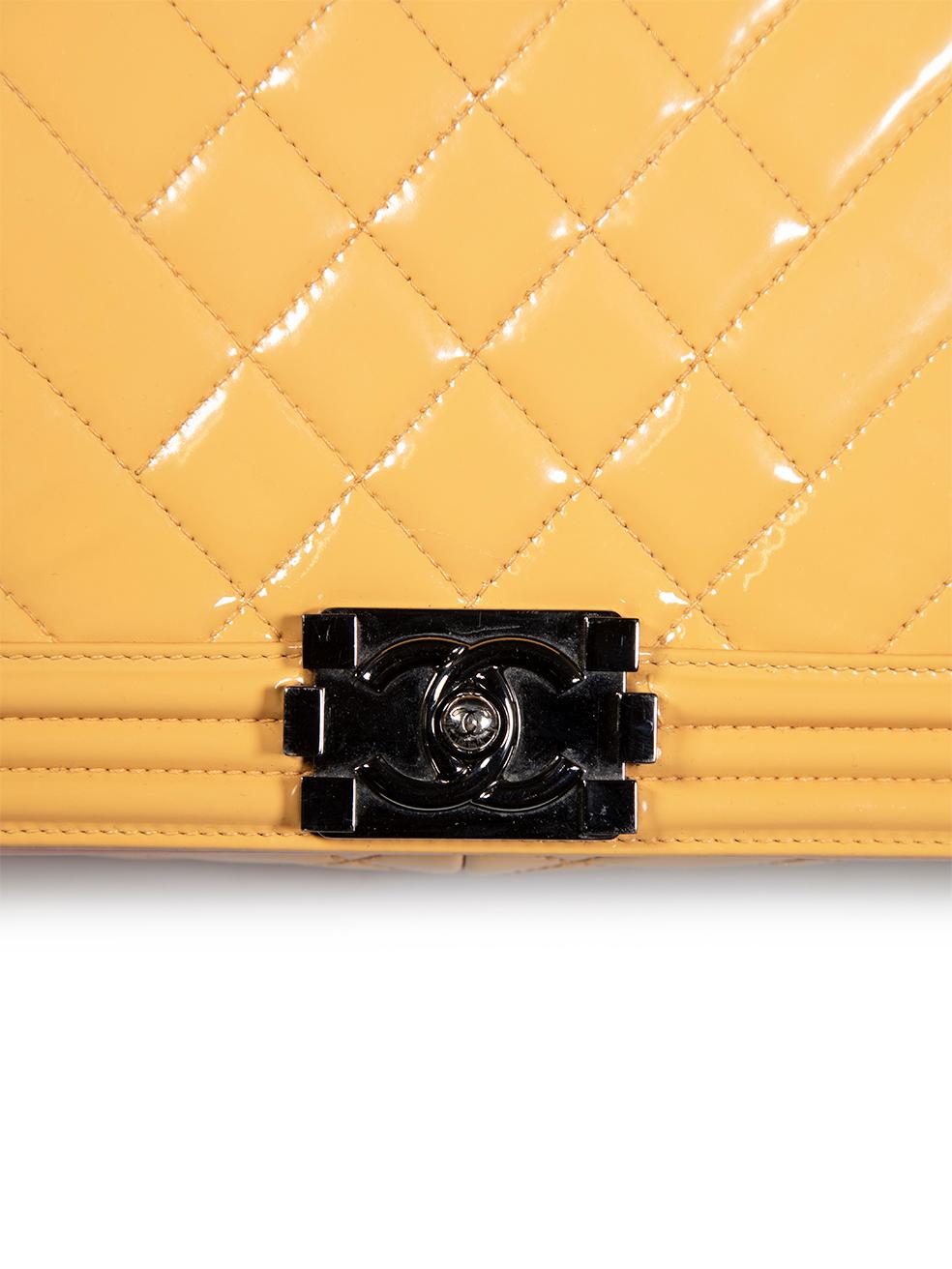 Chanel 2014 Orange Patent Leather Medium Boy Bag 3