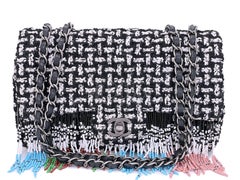 Chanel 2014 Paris-Dallas Métiers d'Art Tweed Beaded Fringe Flap Bag RHW 67934