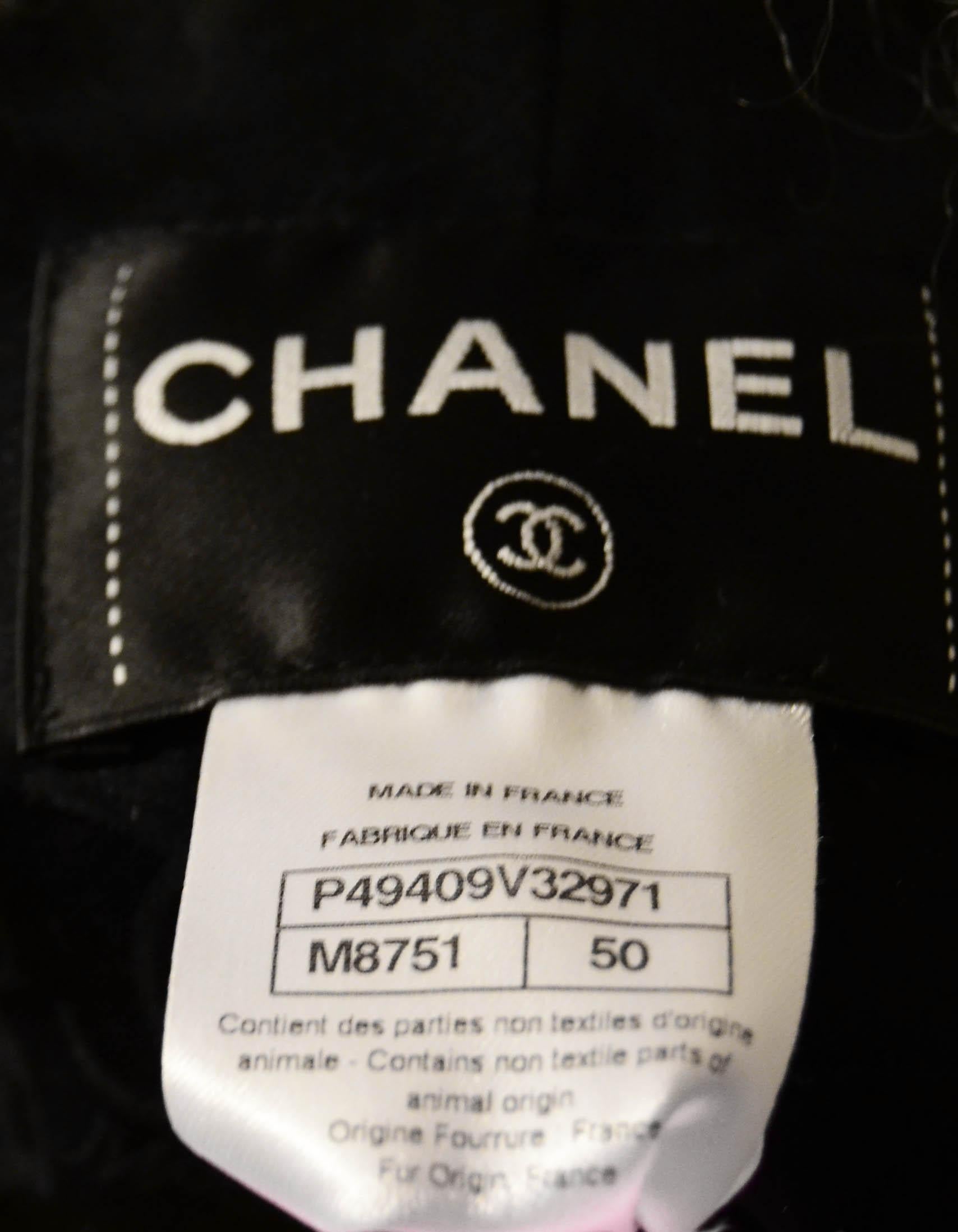 Chanel 2014 Paris-Dallas Mohair Coat W/Detachable Shearling Cuffs & Collar FR50  1