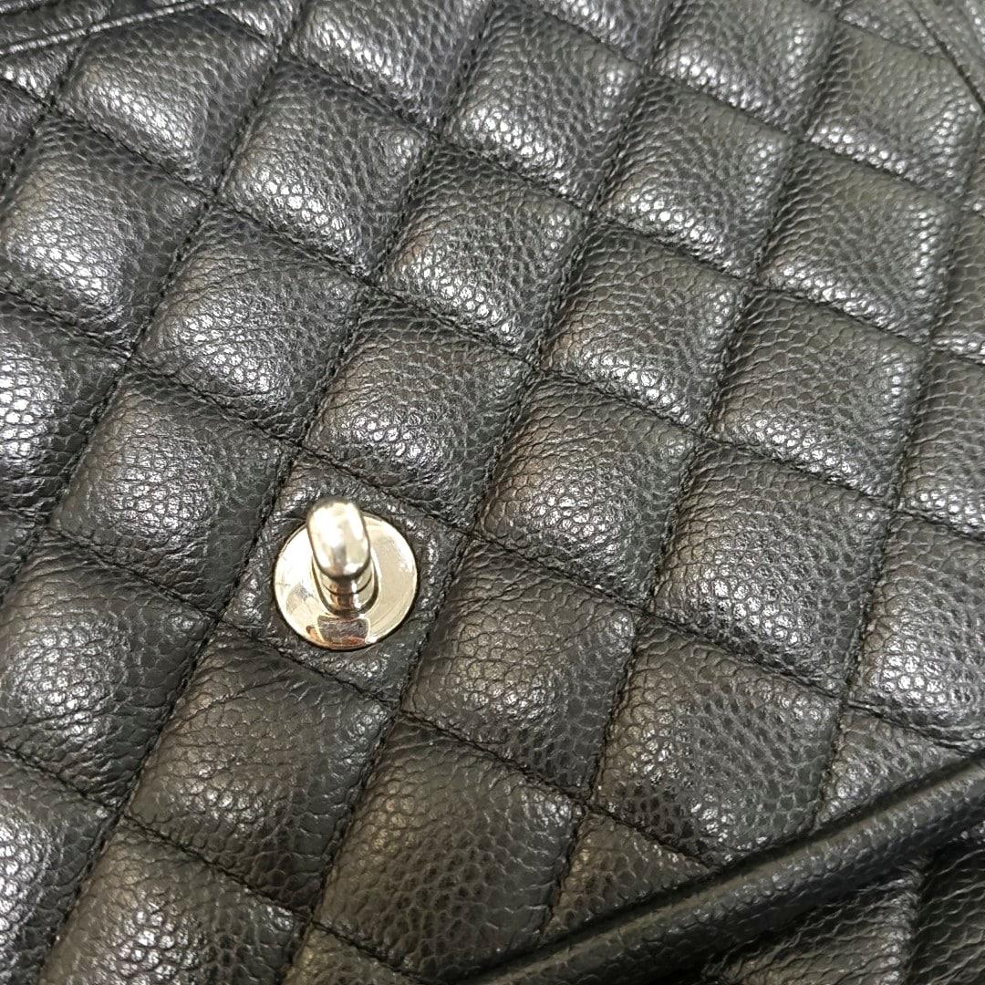 Chanel 2014 Paris-Edinburgh Flap Tote Bag Black Caviar Leather 7