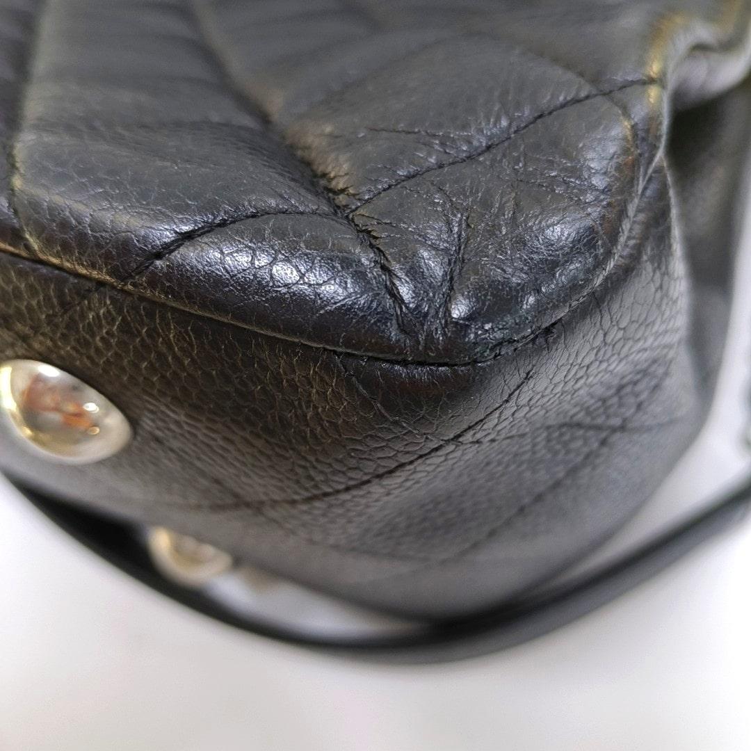 Chanel 2014 Paris-Edinburgh Flap Tote Bag Black Caviar Leather 13