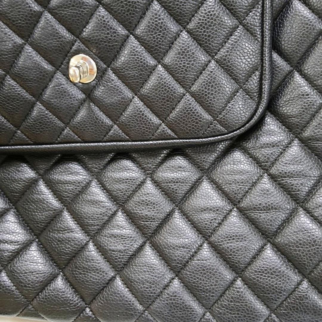 Chanel 2014 Paris-Edinburgh Flap Tote Bag Black Caviar Leather 3