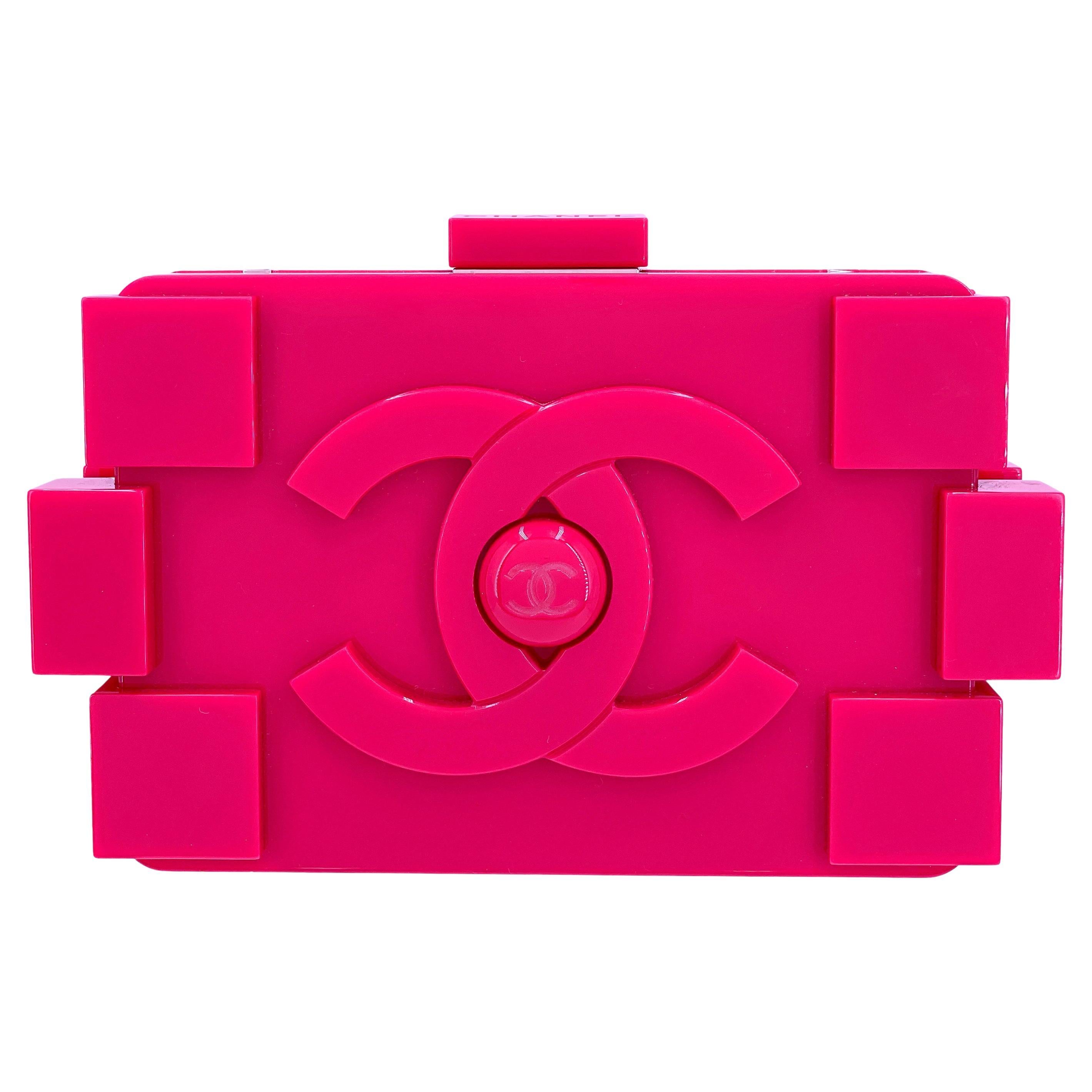 $14,5k NWB CHANEL Lego Rare Clutch Bag Red Plastic Glass ref