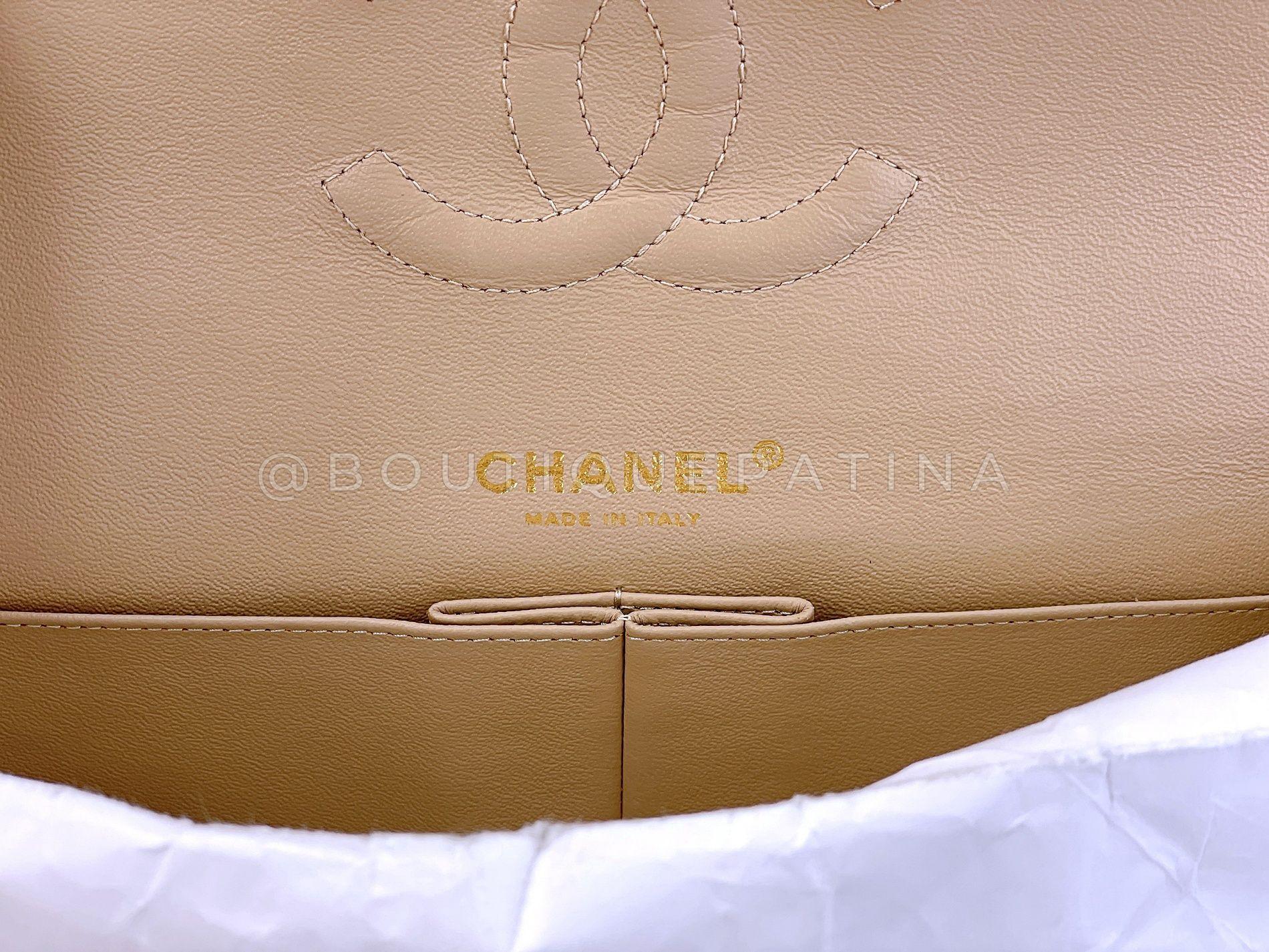 Chanel 2014 Rouge Coco Sailor Pearl Medium Classic Double Flap Bag GHW 68029 en vente 7