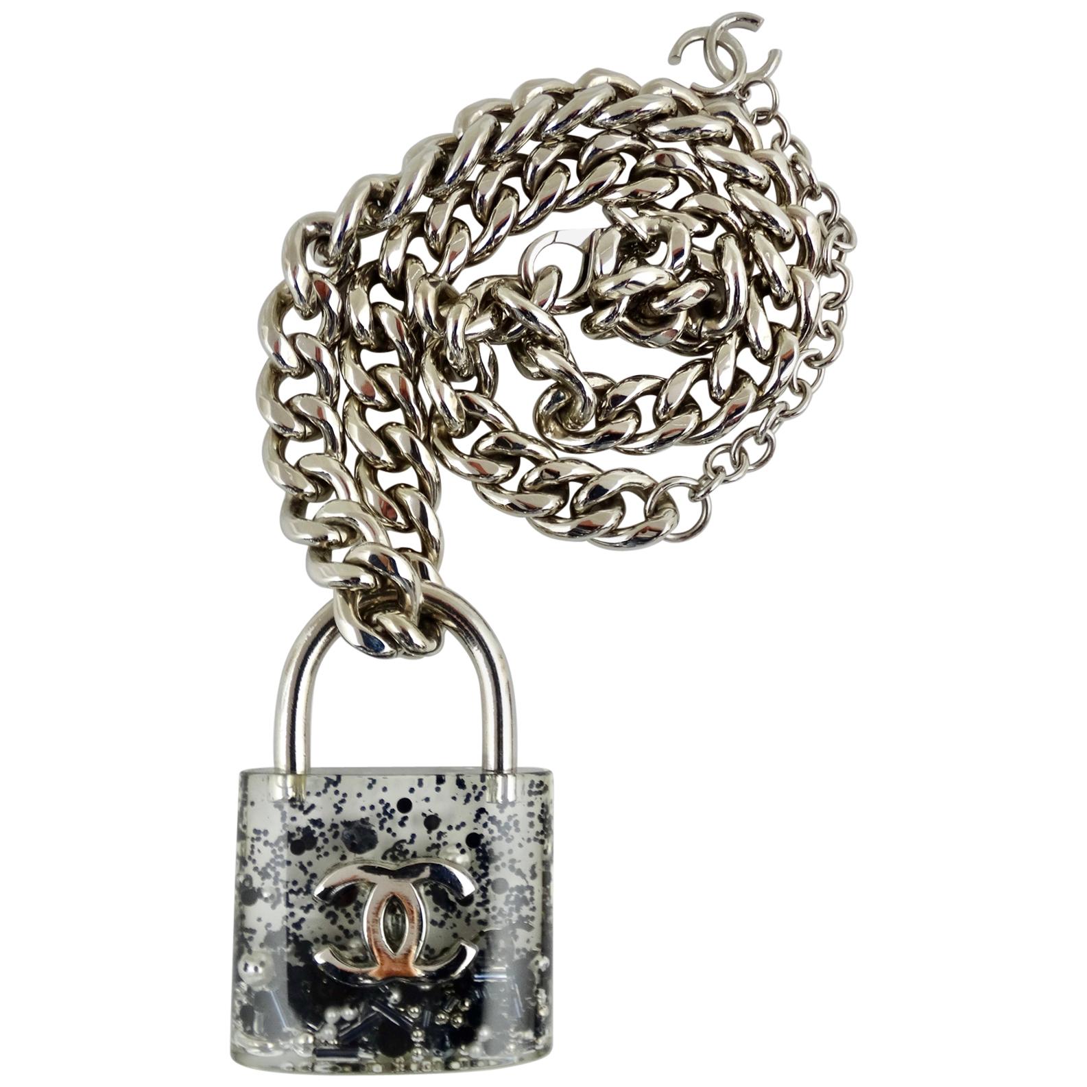 Chanel 2014 Resin Padlock Necklace 