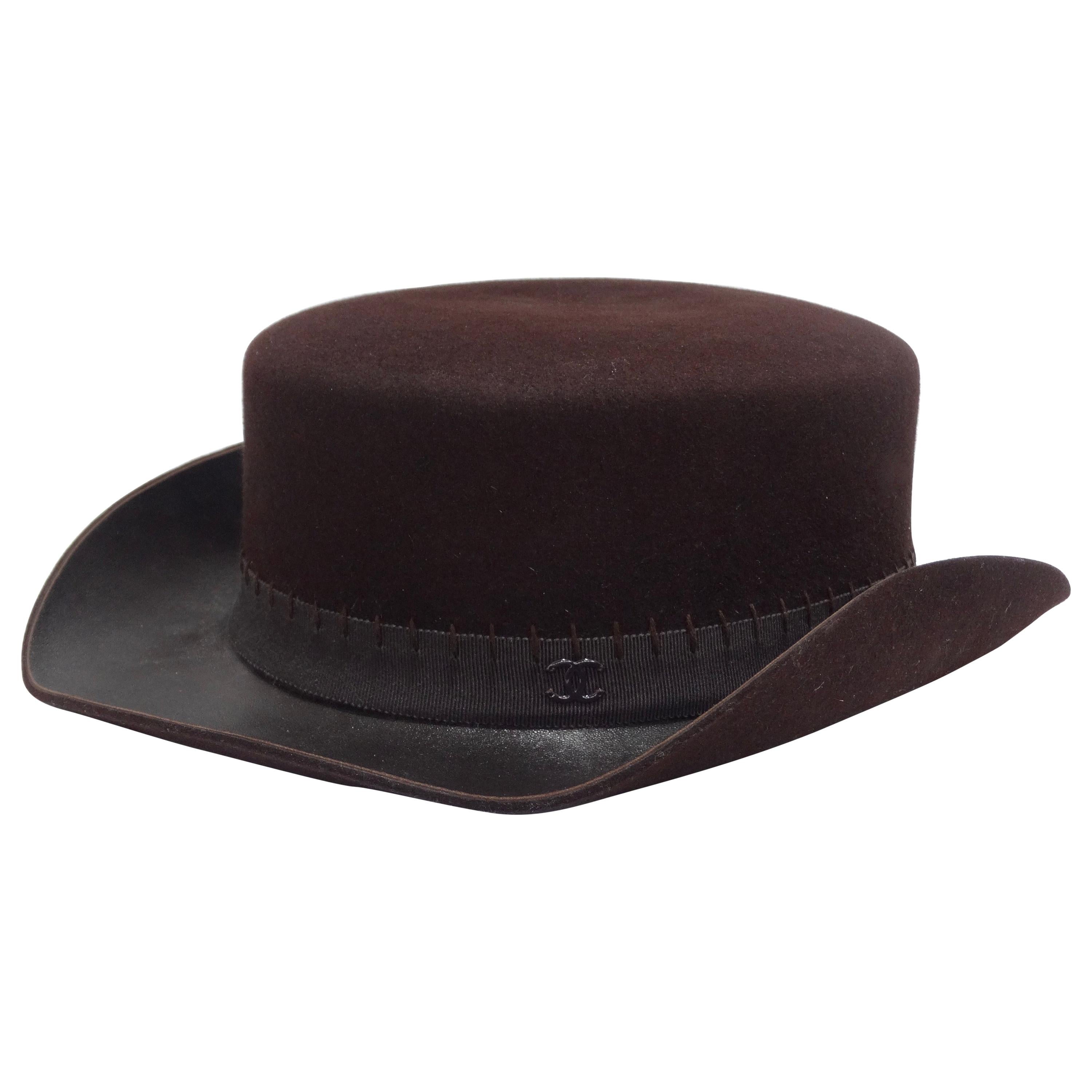 Chanel 2014 Runway Brown Western Hat 