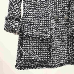 Chanel 2014 Tweed Jacket, Black, Navy, White, Size 38