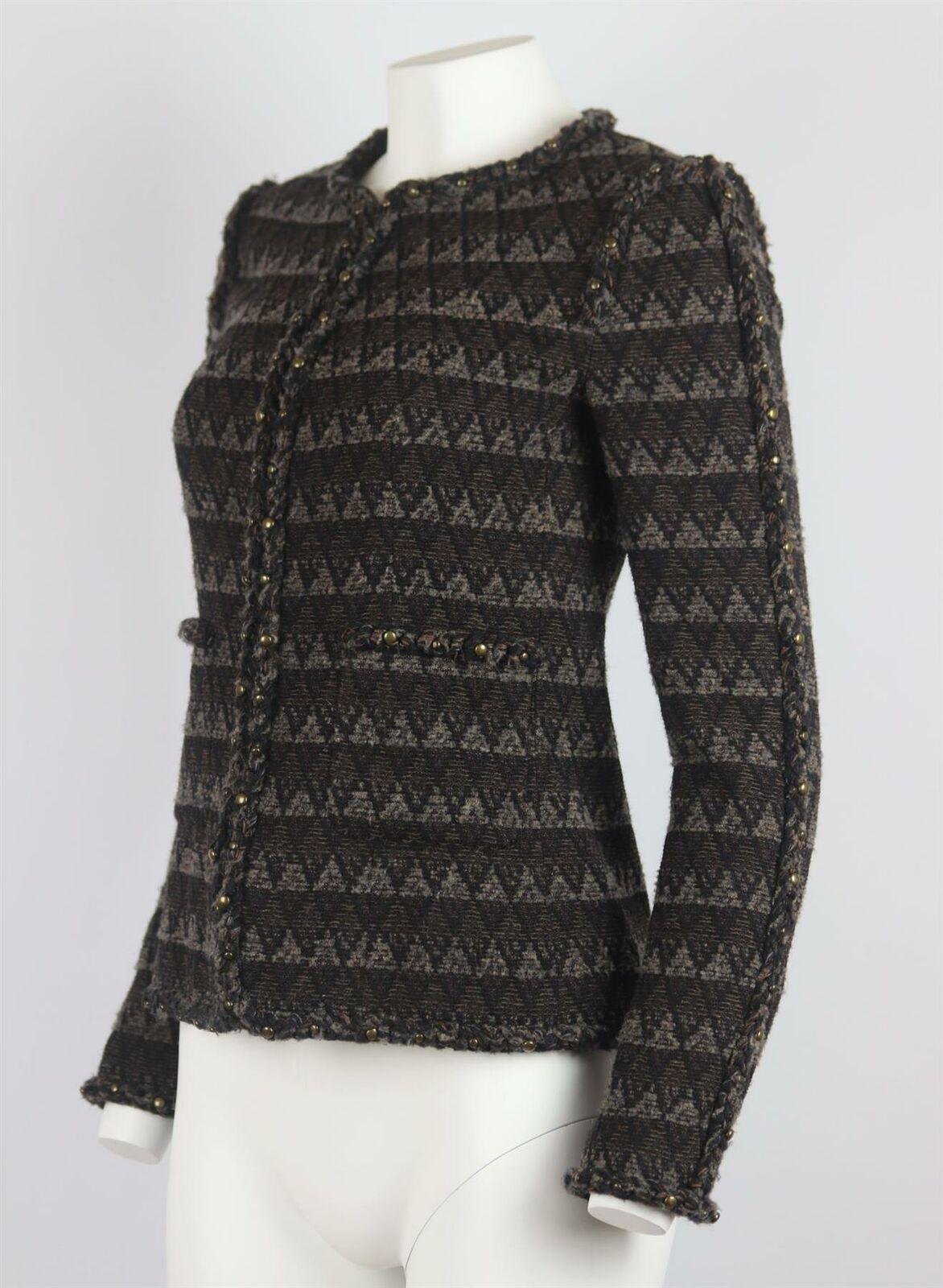 Black Chanel 2014 Tweed Wool Blend Jacket