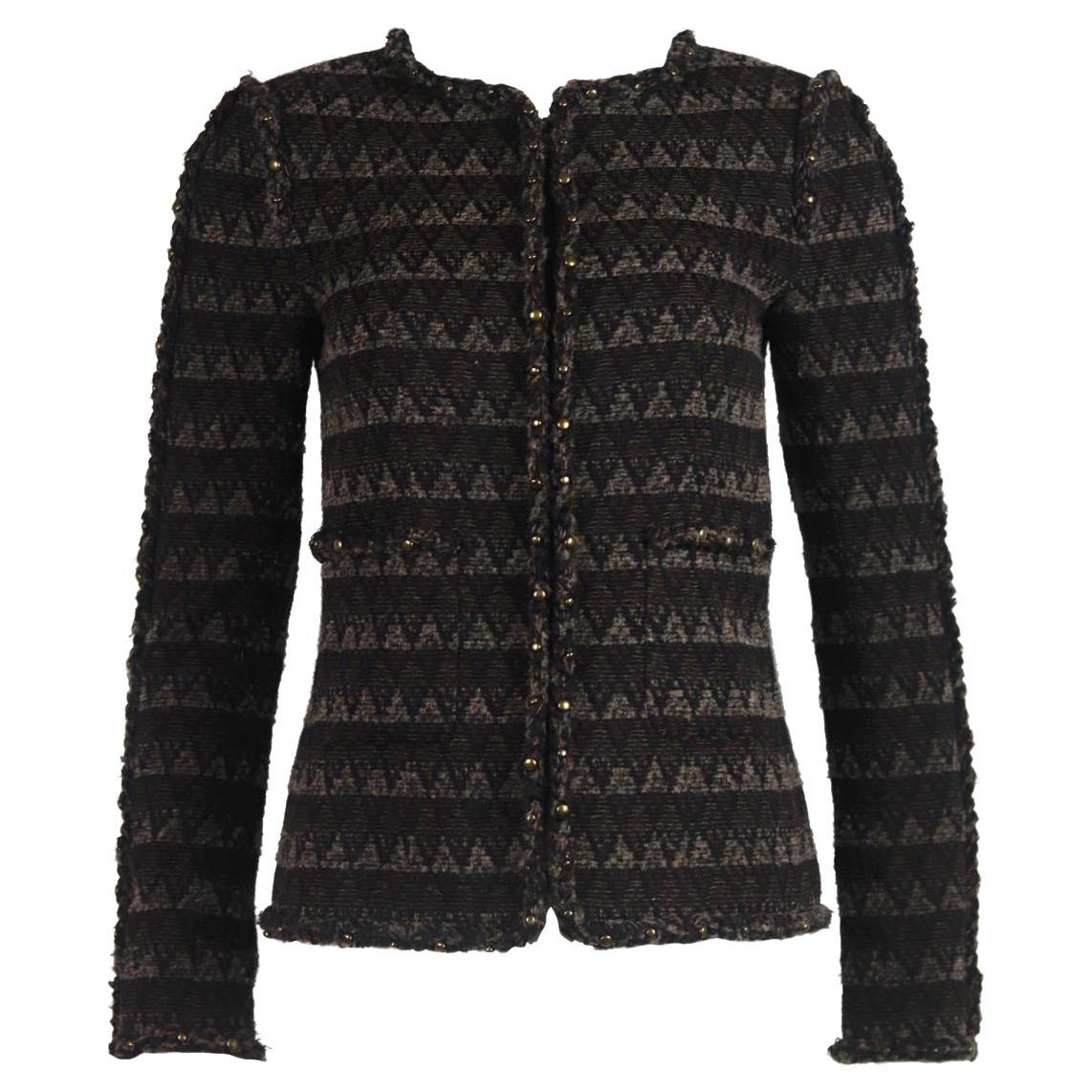 Chanel 2014 Tweed Wool Blend Jacket FR 36 UK 8 