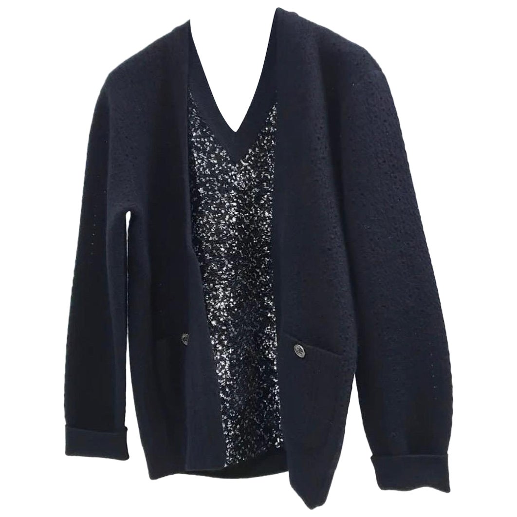 CHANEL 2014 Wool Sequin Sweater