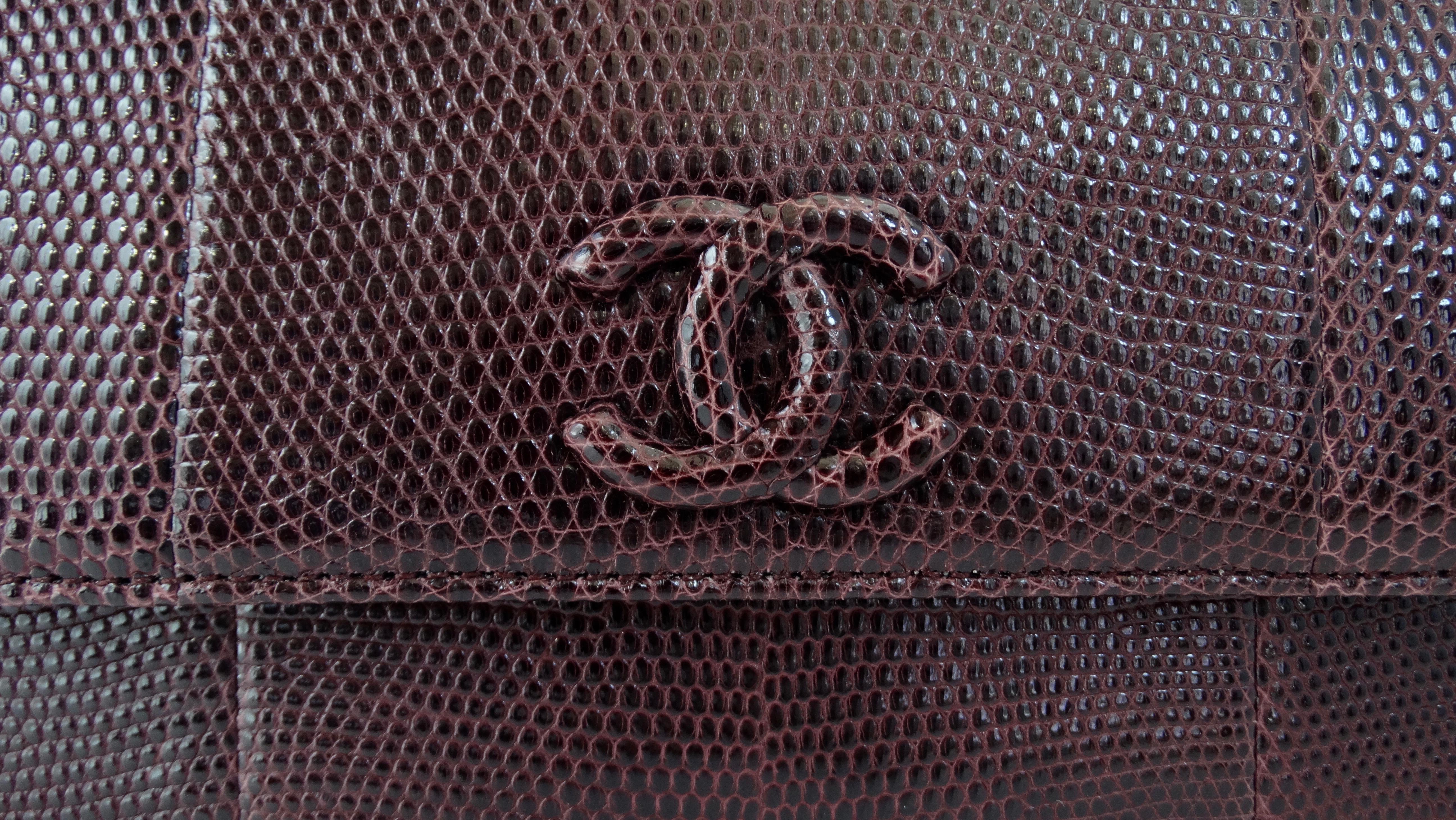 Chanel 2015/2016 Purple Lizard Single Flap Bag  3