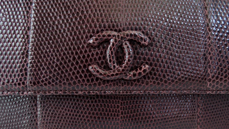 Chanel 2015/2016 Purple Lizard Single Flap Bag  For Sale 6