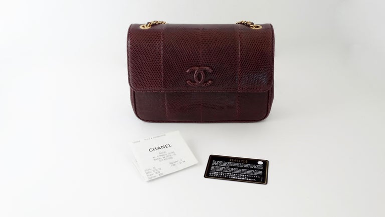 Chanel 2015/2016 Purple Lizard Single Flap Bag  For Sale 7