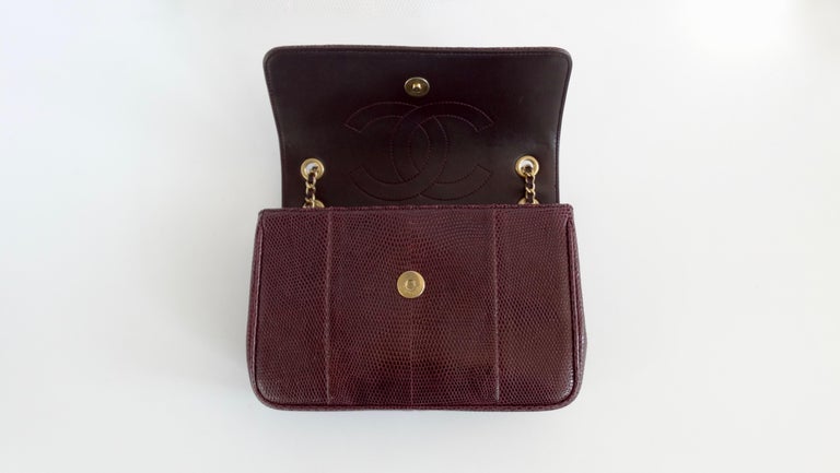 Chanel 2015/2016 Purple Lizard Single Flap Bag  For Sale 1